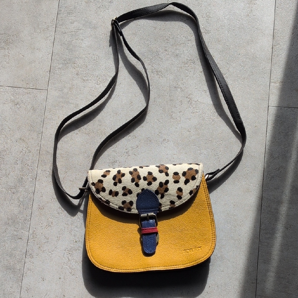 Soruku Leather Multicilor Leopard Crossbody Bag